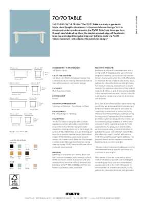 : 70/70 Table in Solid Oak with Black Legs by Muuto 